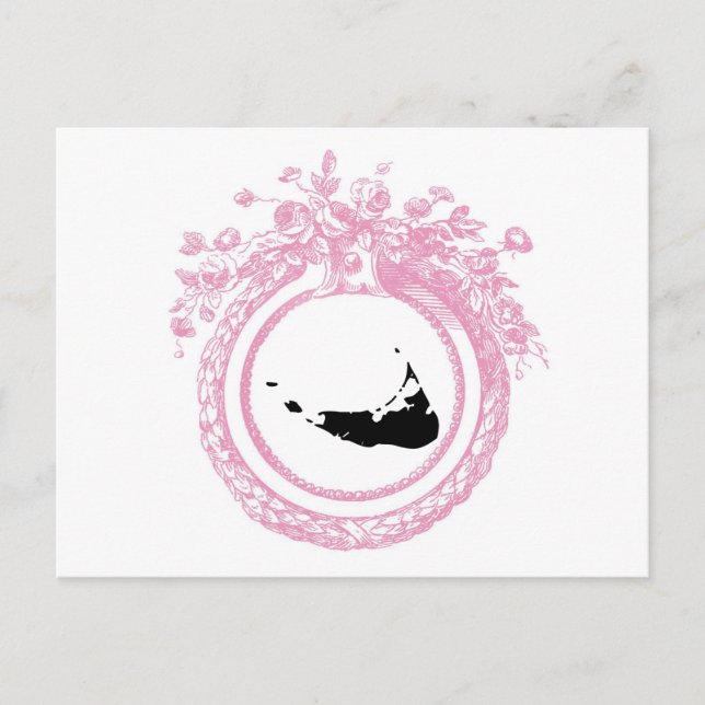 Postal Nantucket rosa y negro (Anverso)