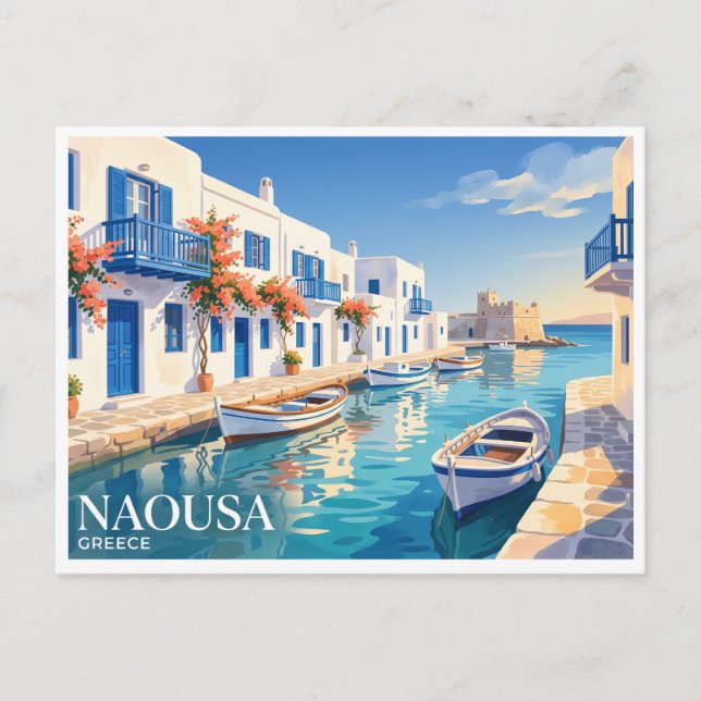Postal Naousa, Paros, Grecia (Anverso)