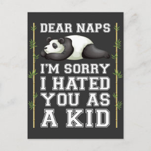 Postal Nap Lazy Sleeping Napping Kid Cute Panda Animal