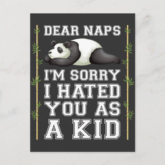 Postal Nap Lazy Sleeping Napping Kid Cute Panda Animal (Anverso)