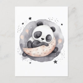 Postal Nap Time Watercolor Bebé Panda Bear