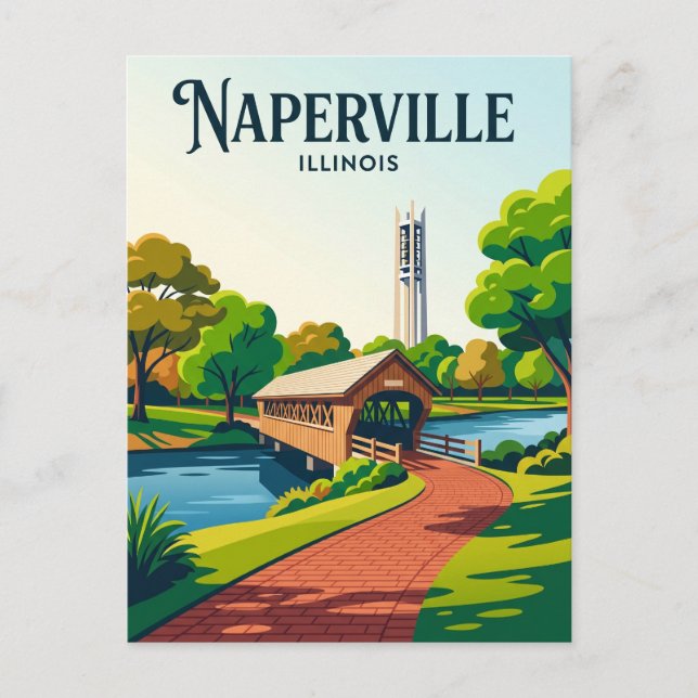 Postal Naperville Riverwalk EE. UU. (Anverso)