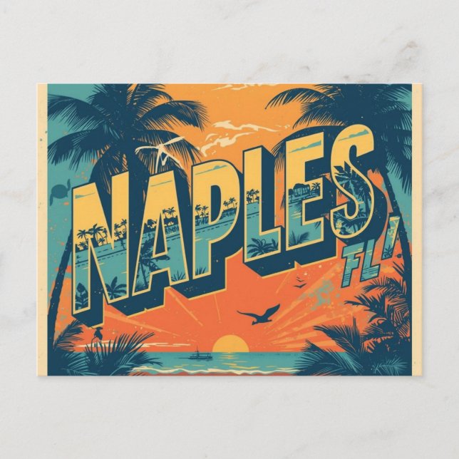 Postal Naples florida dreaming retro (Anverso)