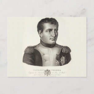Postal Napoleón Bonaparte Elegante Grabado Antiguo