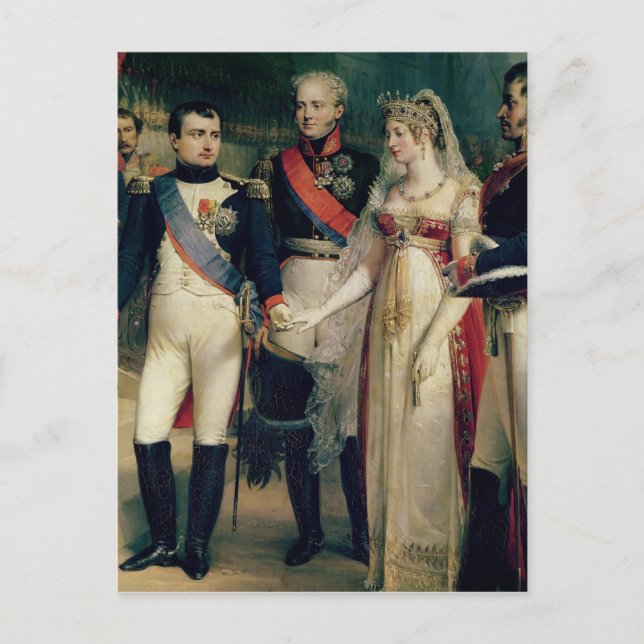 Postal Napoleón Bonaparte recibe a la reina Louisa (Anverso)