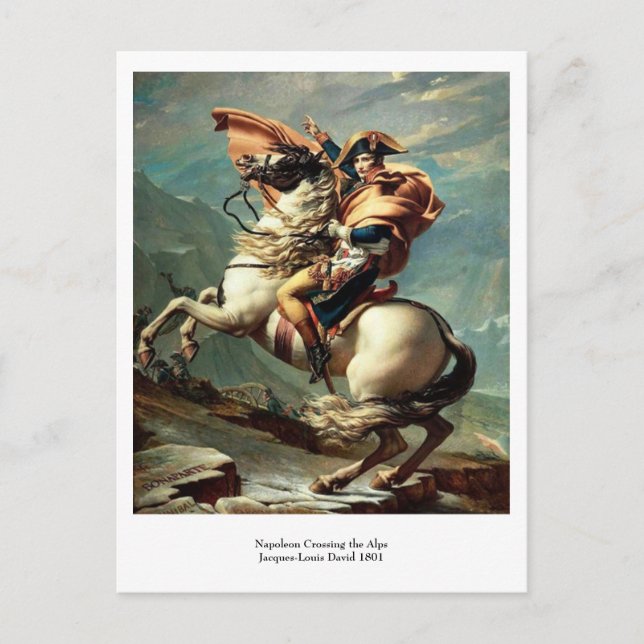Postal Napoleón cruzando los Alpes (Anverso)