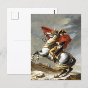 Postal Napoleón cruzando los Alpes