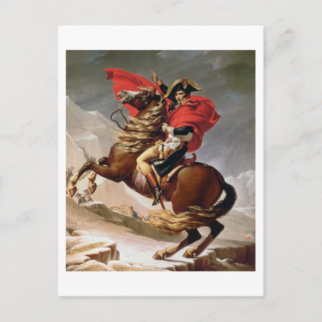 Postal Napoleón Cruzando los Alpes, c.1800 (aceite sobre  (Anverso)