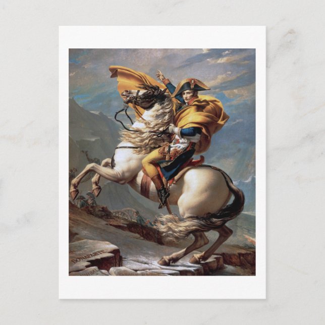 Postal Napoleón cruzando los Alpes, Jacques-Louis David (Anverso)