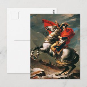 Postal Napoleón cruzando los Alpes pintura neoclásica
