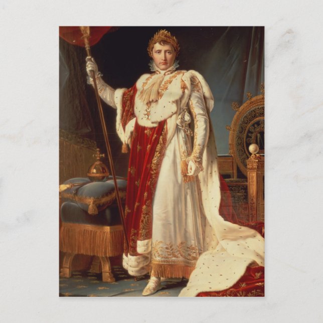 Postal Napoleón en rollos de coronación, c.1804 (Anverso)