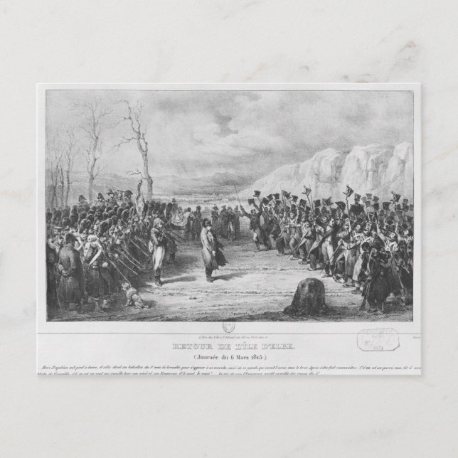 Postal Napoleón I volviendo de Elba (Anverso)