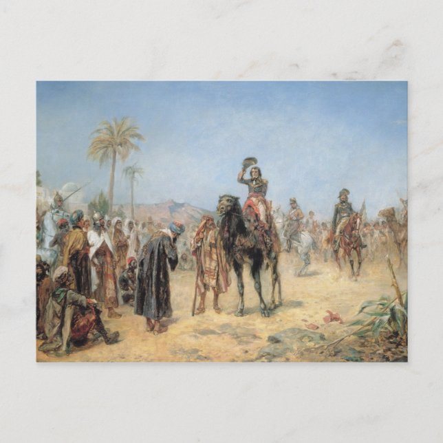 Postal Napoleón llega a un oasis egipcio (aceite en lata (Anverso)