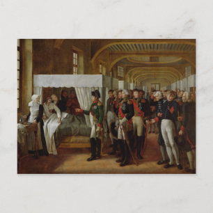 Postal Napoleón visitando la enfermería de Inválidos