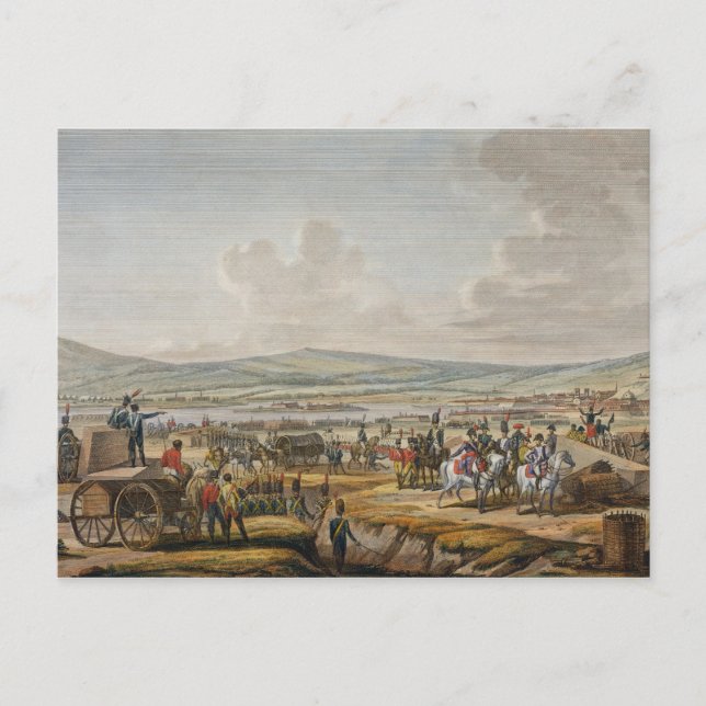 Postal Napoleón Visitando las Obras de Asedio en Danzig l (Anverso)