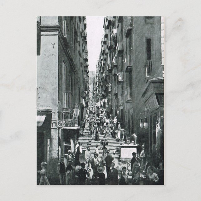 Postal Nápoles, 1908, Gradoni di Chiala (Anverso)