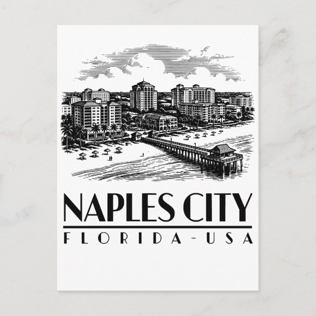 Postal Nápoles Ciudad Florida EE. UU. (Anverso)
