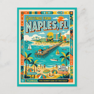 Postal Nápoles FL Costa del Golfo Retro Años 60 Caprichos
