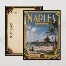 Nápoles Florida Arte Deco Vintage Edad Dorada