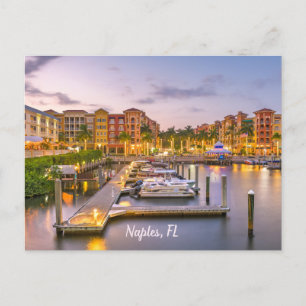Postal Nápoles, Florida Downtown y los barcos al atardece