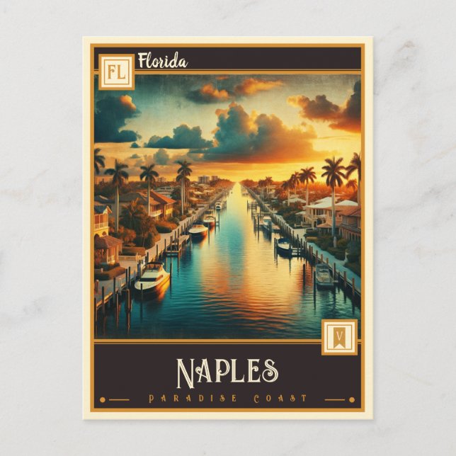 Postal Nápoles, Florida | Vintage (Anverso)