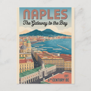 Postal Nápoles Italia Retrato Horizonte Ciudad Viaje 