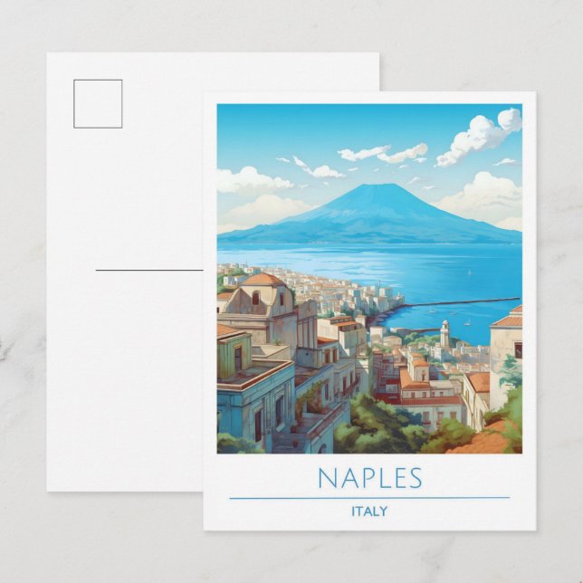 Postal Nápoles Italia Viaje de cosecha (Anverso / Reverso)