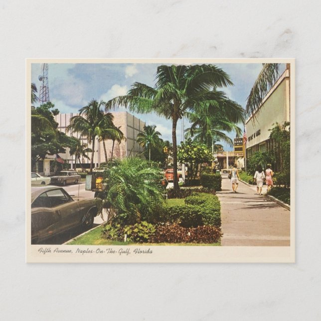 Postal Nápoles, la Quinta Avenida de Florida de los años  (Anverso)