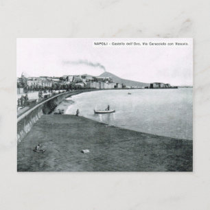 Postal Nápoles, puerto y frente al mar, 1908