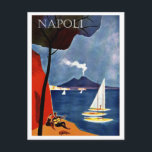 Postal Napoli, Italia, barco de vela en la costa<br><div class="desc">Imagen perfecta para su nuevo diseño de impresión. Podría ser un buen regalo o un "toque final" para decorar la casa.</div>