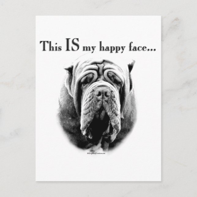 Postal Napolitano Mastiff Happy Face (Anverso)