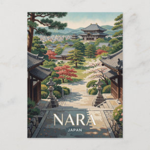 Postal Nara Japón Vermellón Viaje