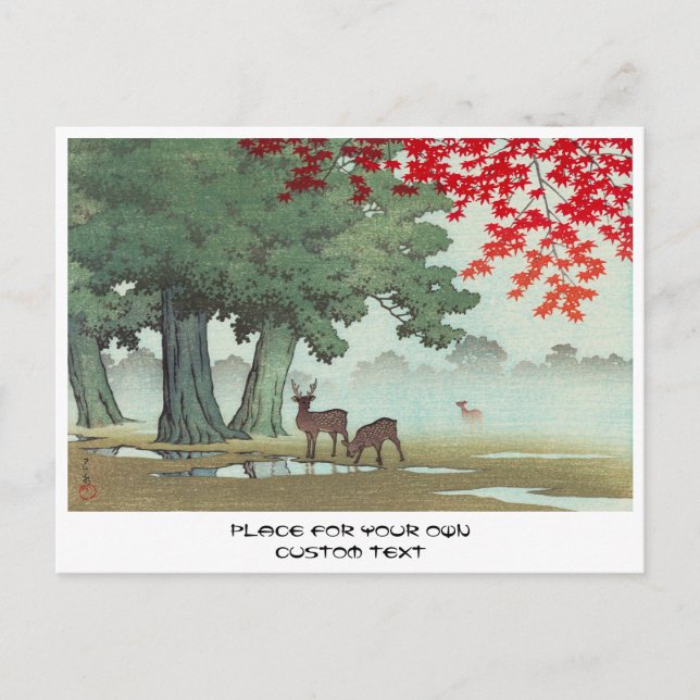 Postal Nara Park Hasui Kawase shin hanga paisajes arte (Anverso)