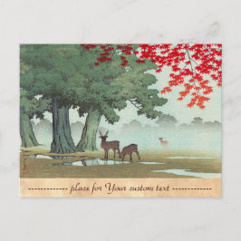 Postal Nara Park Hasui Kawase shin hanga paisajes arte