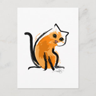Postal Naranja A Cat