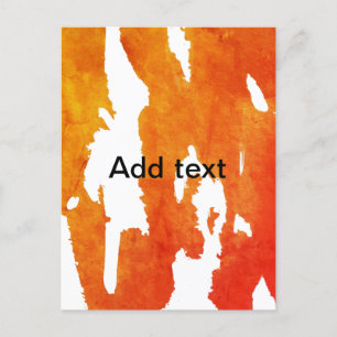 Postal Naranja amarillo acuarela añadir texto de pintura 