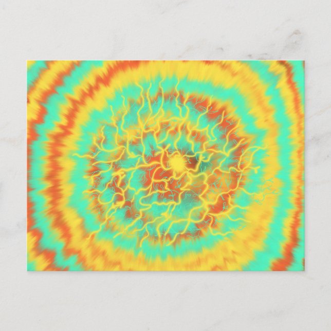 Postal Naranja Amarillo Aqua Adoración Art 6th Jan 2018 H (Anverso)