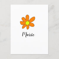 Naranja amarillo Daisy abstracto añadir nombre tex