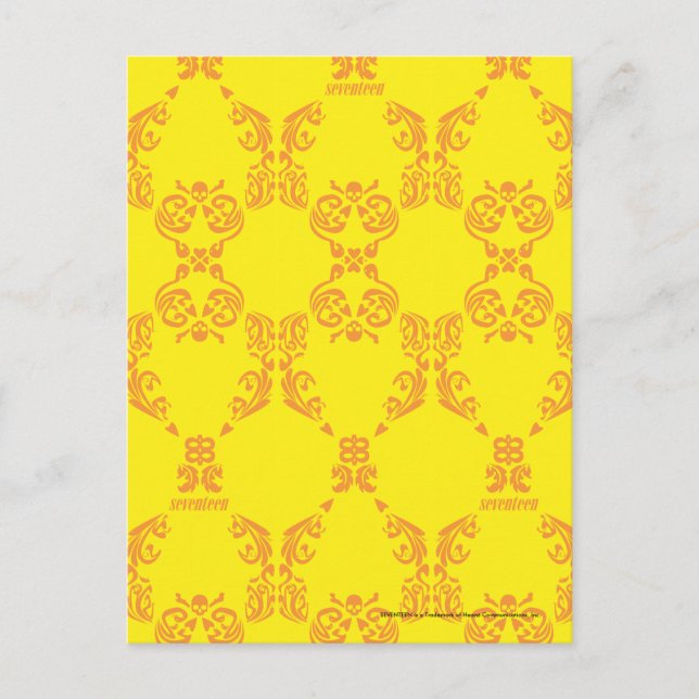 Postal Naranja Amarillo Damask (Anverso)
