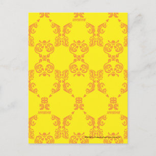 Postal Naranja Amarillo Damask