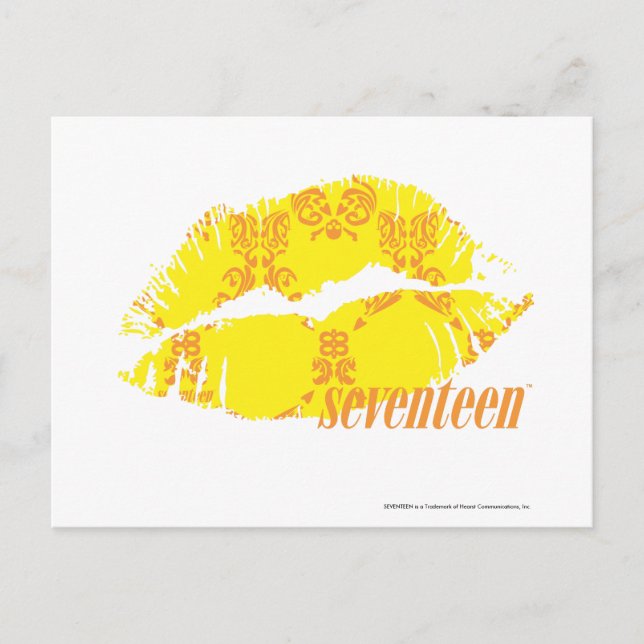 Postal Naranja Amarillo Damask (Anverso)