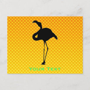 Postal Naranja amarillo Flamingo