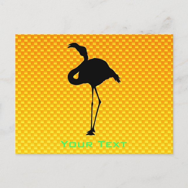 Postal Naranja amarillo Flamingo (Anverso)