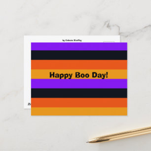 Postal Naranja, amarillo, morado y negro