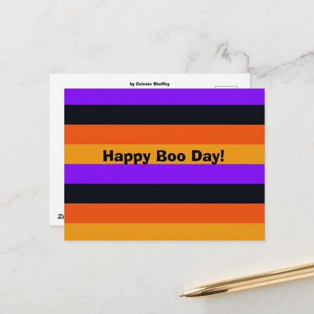 Postal Naranja, amarillo, morado y negro (Anverso/Reverso In Situ)