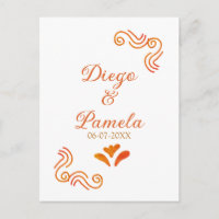 naranja amarillo rústico pareja de novios españole