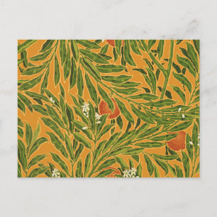 Postal Naranja Árbol Vintage Patrón de fondo Art Nouveau