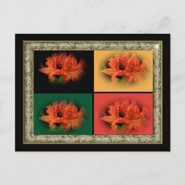 Postal Naranja Azaleas (Anverso)