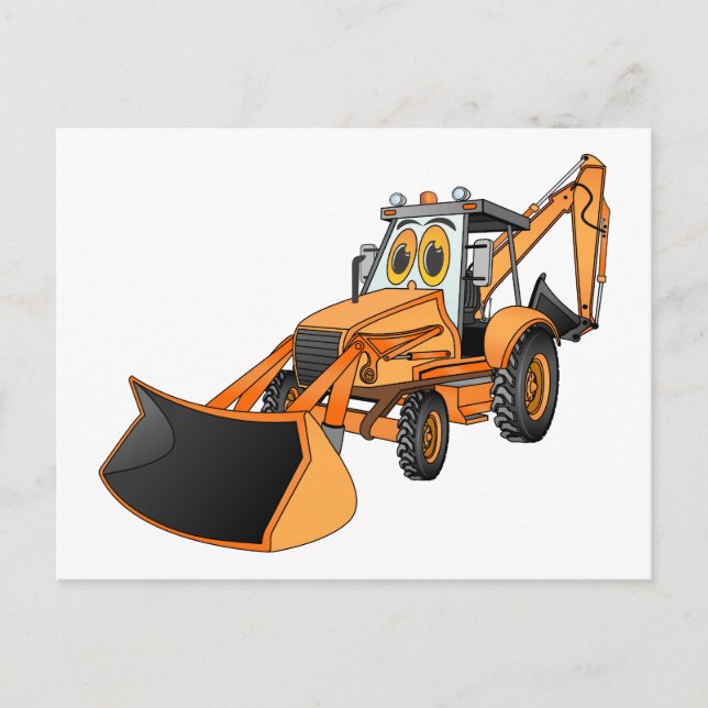 Postal Naranja Backhoe Personalizado (Anverso)