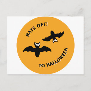 Postal Naranja Bats de Halloween